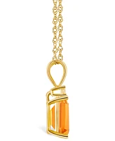 Citrine and Diamond Accent Pendant Necklace (2-1/4 ct.t.w) 14K White Gold or Yellow