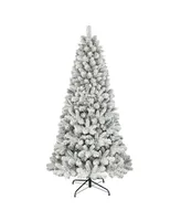 6.5' Flocked Virginia Pine Tree, 787 Tips