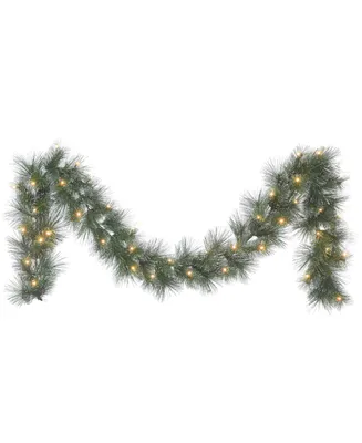 110" B/O Glittery Garland with 50 Warm White Led Lit, 70 Tips