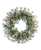 Puleo Decorated Wreath with Pine Cones Berries