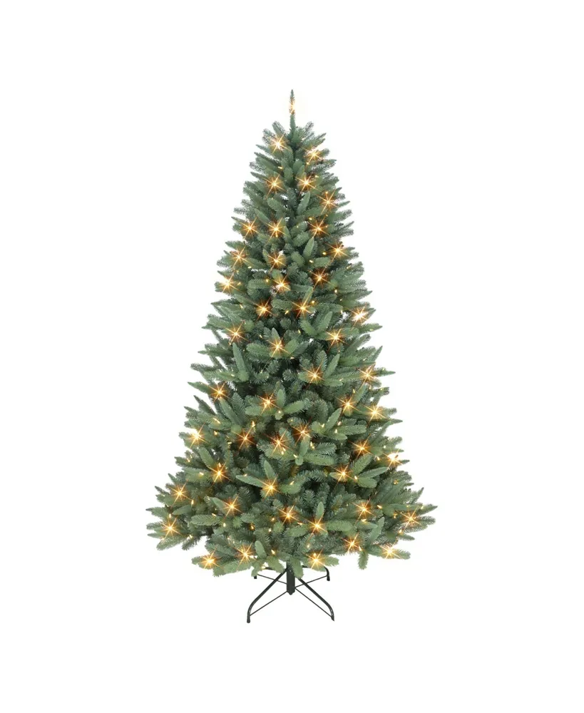7.5' Pre-Lit Monterey Spruce Tree with 500 Warm White Led Lights, 1527 Tips