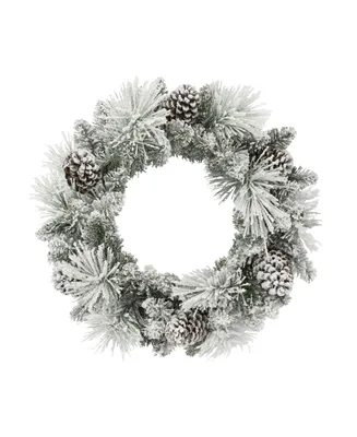 Puleo Flocked Berkshire Spruce Wreath