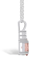 Macy's Morganite (1-1/7 Ct. T.w.) and Diamond (1/10 Ct. T.w.) Pendant Necklace in 14K Gold