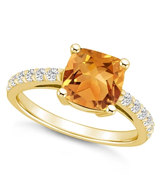 Macy's Citrine (2 Ct. T.w.) and Diamond (1/3 Ring 14K Yellow Gold