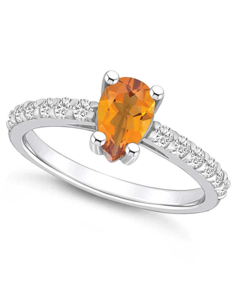 Macy's Citrine (7/8 Ct. T.w.) and Diamond (1/3 Ring 14K Gold