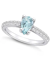 Macy's Aquamarine (3/4 Ct. T.w.) and Diamond (1/3 Ring 14K Gold