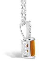 Macy's Citrine (1-5/8 Ct. T.w.) and Diamond Accent Pendant Necklace in 14K Gold