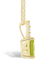 Macy's Peridot (1-3/4 Ct. T.w.) and Diamond Accent Pendant Necklace in 14K Gold