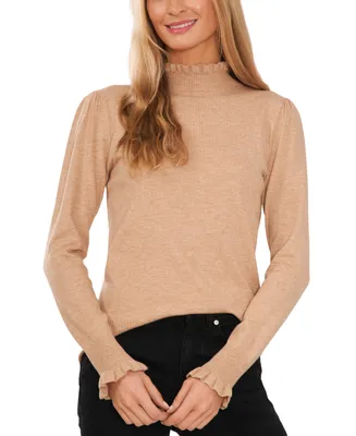 CeCe Women's Mock Neck Long Sleeve Sweater