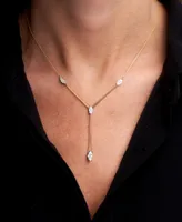 Wrapped in Love Diamond Cluster Elongated Lariat Necklace (1/2 ct. t.w.) in 14k Gold, 16" + 2" extender, Created for Macy's