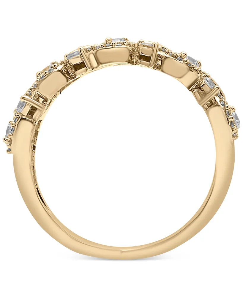 Wrapped in Love Diamond Swirl Cluster Statement Ring (1 ct. t.w.) in 14k Gold, Created for Macy's