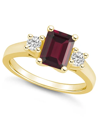Macy's Garnet and Diamond Ring (2 ct.t.w 1/4 ct.t.w) 14K Yellow Gold