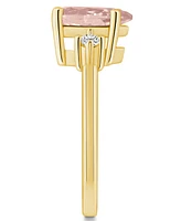Macy's Morganite and Diamond Ring (1-5/8 ct.t.w 1/10 ct.t.w) 14K Yellow Gold