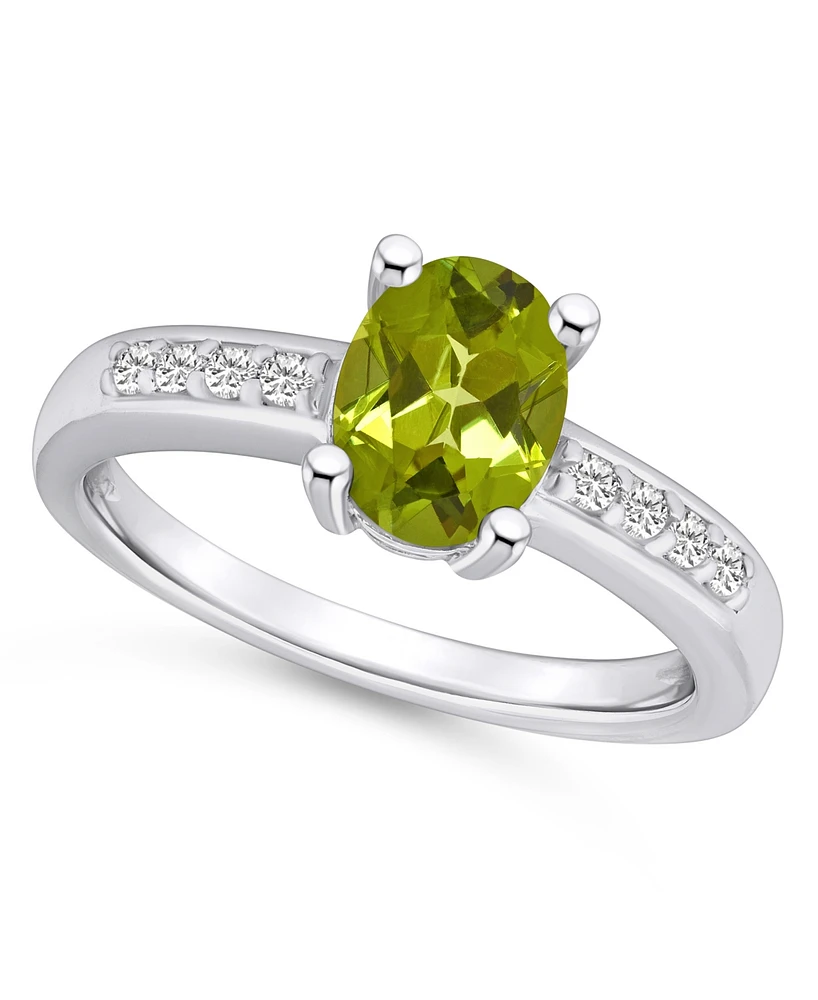 Macy's Peridot and Diamond Ring (1-1/3 ct.t.w 1/8 ct.t.w) 14K Gold