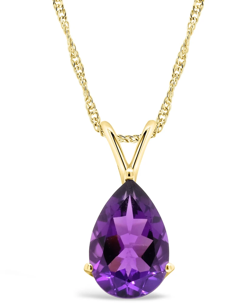 Macy's Amethyst (2-3/4 ct. t.w.) Pendant Necklace in 14K Gold