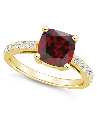 Macy's Garnet (2-3/4 Ct. T.w.) and Diamond (1/3 Ring 14K Yellow Gold