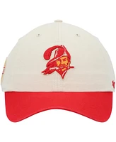 Men's '47 Cream, Red Tampa Bay Buccaneers Sidestep Clean Up Adjustable Hat