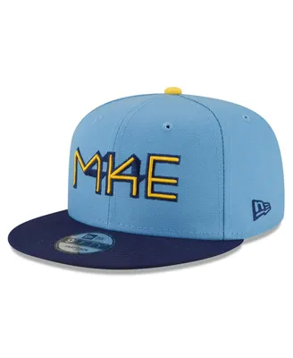 Men's New Era Powder Blue Milwaukee Brewers City Connect 9FIFTY Snapback Adjustable Hat