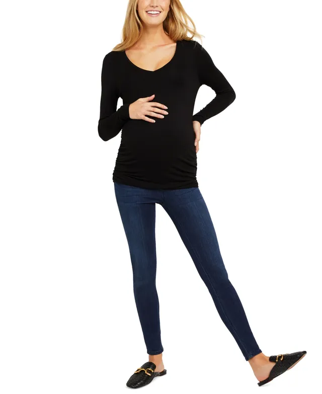 Indigo Poppy Maternity Distressed Skinny Jeans