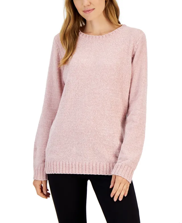 Karen Scott Crew Neck Fleece Sweatshirt, Created for Macy's - Macy's