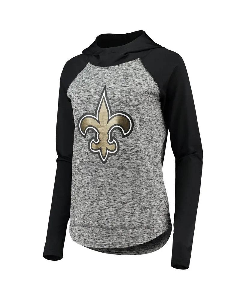 Women's G-iii 4Her by Carl Banks Heathered Gray and Black New Orleans Saints Championship Ring Pullover Hoodie