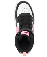 Nike Little Girls Court Borough Mid 2 Adjustable Strap Closure Casual Sneakers from Finish Line
