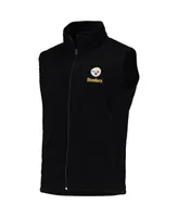 Men's Black Pittsburgh Steelers Houston Fleece Full-Zip Vest