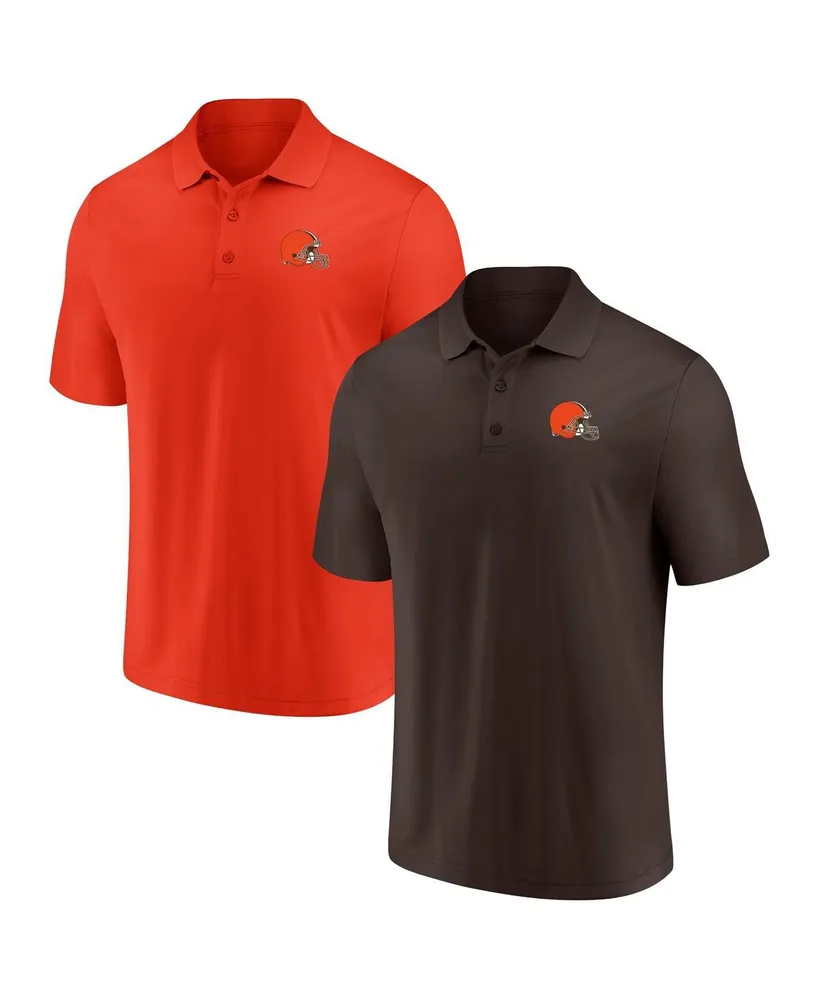 Men's Fanatics Brown and Orange Cleveland Browns Home and Away 2-Pack Polo Shirt Set