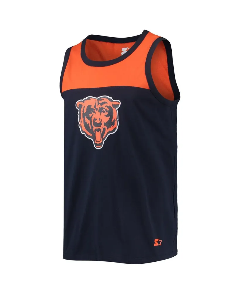 Men's Starter Navy, Orange Chicago Bears Team Touchdown Fashion Tank Top