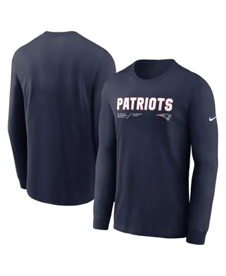 Men's Nike Navy New England Patriots Infograph Lock Up Performance Long Sleeve T-shirt