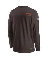 Men's Nike Brown Cleveland Browns 2022 Sideline Coach Chevron Lock Up Performance Long Sleeve V-Neck T-shirt