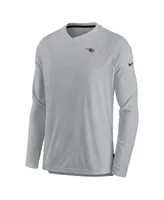 Men's Nike Gray New England Patriots 2022 Sideline Coach Chevron Lock Up Performance Long Sleeve T-shirt