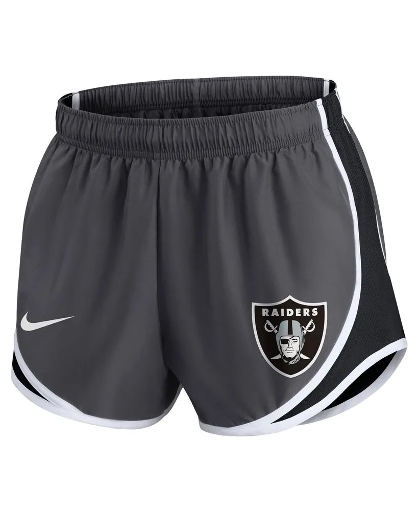 Women's Nike Charcoal Las Vegas Raiders Plus Logo Performance Tempo Shorts