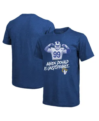 Men's Majestic Threads Aaron Donald Royal Los Angeles Rams Tri-Blend Player T-shirt