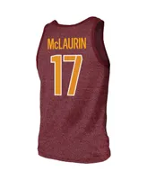 Men's Majestic Threads Terry McLaurin Heathered Burgundy Washington Commanders Player Name & Number Tank Top