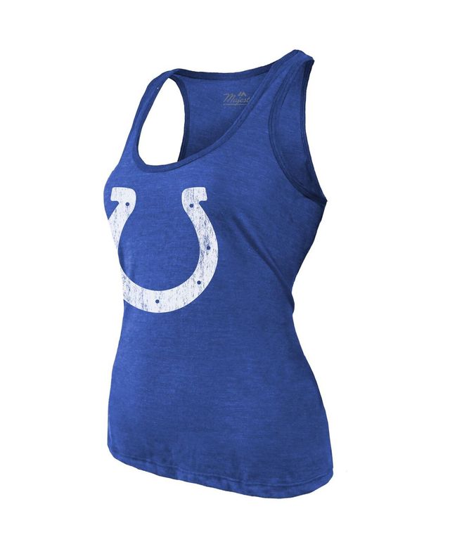 Women's Majestic Threads Jonathan Taylor Royal Indianapolis Colts Player Name and Number Tri-Blend Tank Top