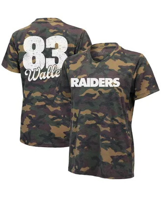 Women's Darren Waller Camo Las Vegas Raiders Name and Number Tri-Blend V-Neck T-shirt