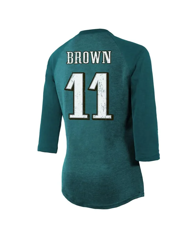 Women's Fanatics Branded Jalen Hurts Midnight Green Philadelphia Eagles  Player Icon Name & Number V-Neck