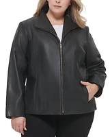 Cole Haan Womens Plus Leather Jacket