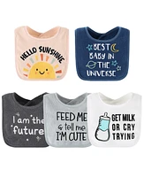 The Peanutshell Terry Feeding Baby Girl Bibs, 10 Pack, Hello Sunshine