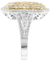 Effy White Diamond (3/4 ct. t.w.) & Multicolor Diamond (1-1/4 ct. t.w.) Statement Ring in 14k Two-Tone Gold