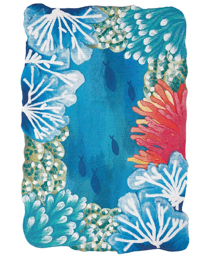 Liora Manne' Visions Iv Reef Border 2' x 3' Outdoor Area Rug