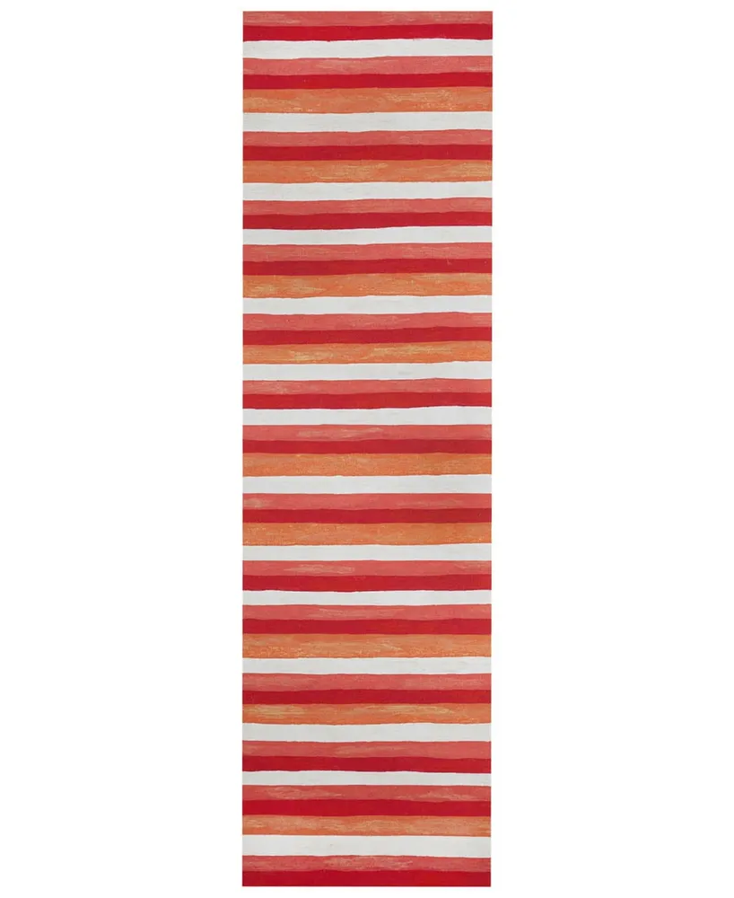 Liora Manne' Visions Ii Painted Stripes 2'3" x 8' Runner Outdoor Area Rug