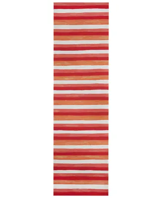 Liora Manne' Visions Ii Painted Stripes 2'3" x 8' Runner Outdoor Area Rug
