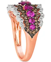 Le Vian Passion Ruby (1 ct. t.w.) & Diamond (5/8 ct. t.w.) Statement Ring in 14k Rose Gold