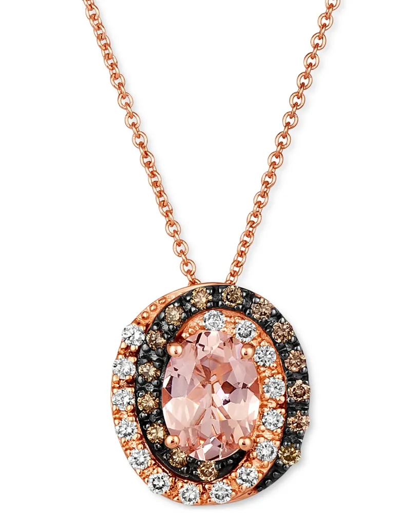 9ct Rose Gold Morganite & Diamond Enhancer Pendant in Pink | Angus & Coote
