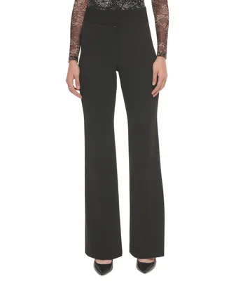 Dkny Polished High Waist Wide Leg Trousers