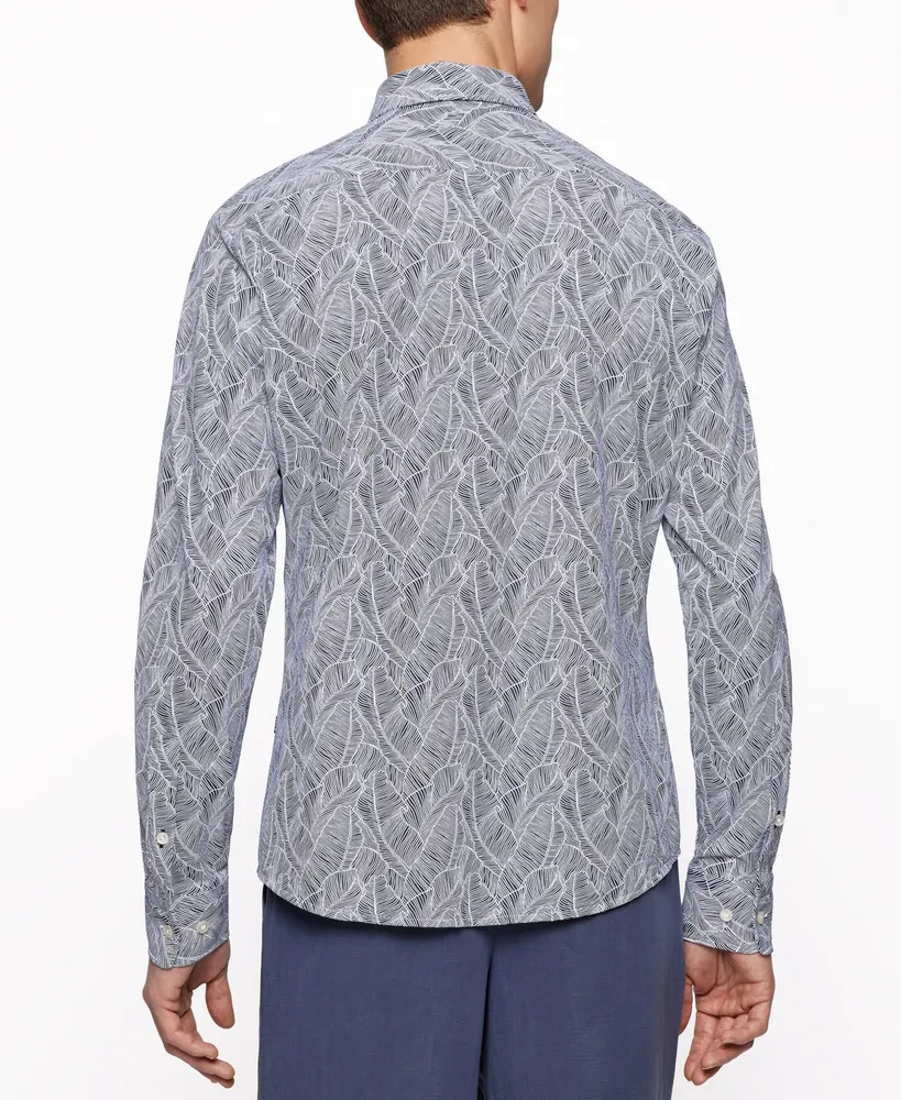 Hugo by Hugo Boss Men's Slim-Fit Leaf-Print Shirt