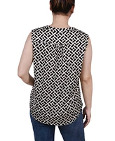 Ny Collection Petite Sleeveless Knit Y-neck Top