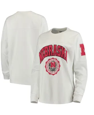 Women's White Nebraska Huskers Edith Long Sleeve T-shirt